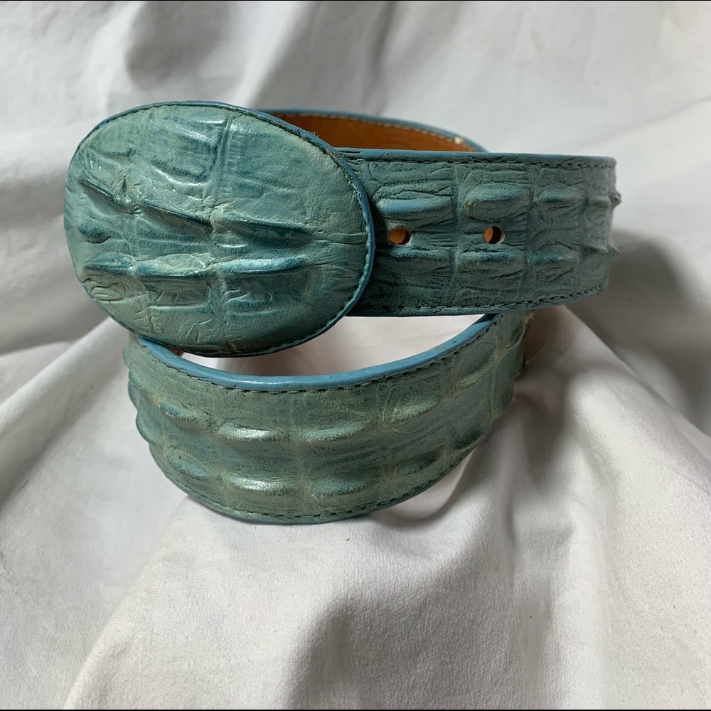 Vintage HERENCIA faux croc leather belt size 36